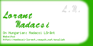 lorant madacsi business card